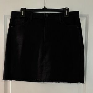 Just Black Frayed Black Jean Mini Skirt